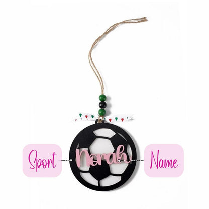 Custom Sports Christmas Ornament with Name & Number