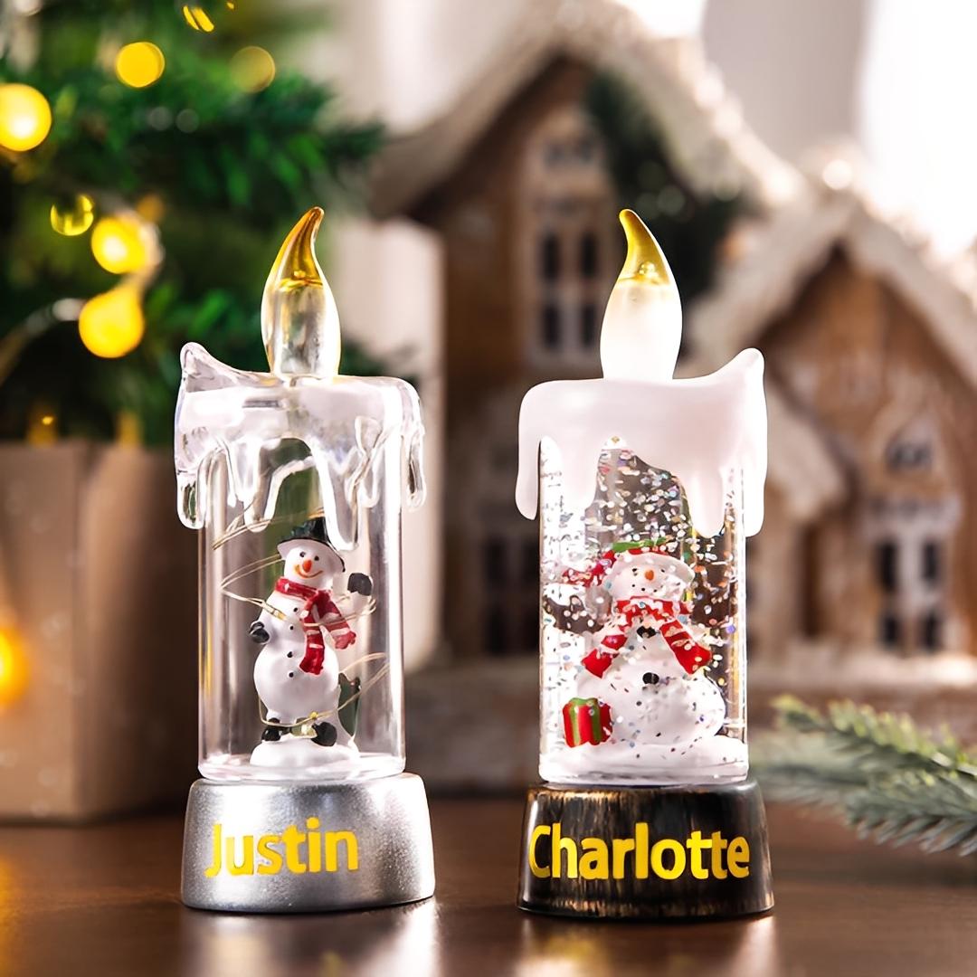 Custom Name Christmas Candle LED Light