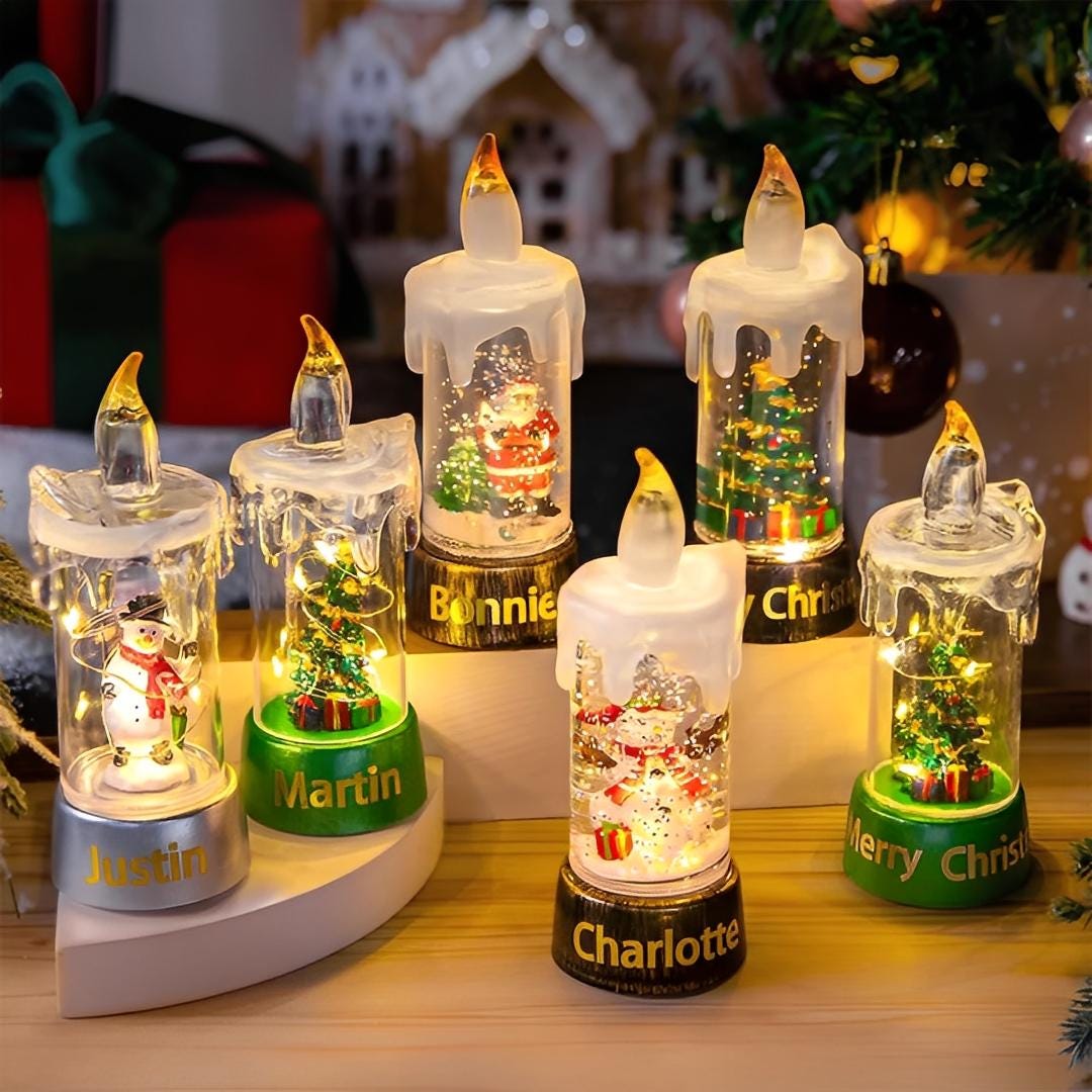 Custom Name Christmas Candle LED Light