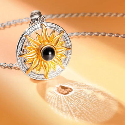 Custom Sunflower Projection Necklace