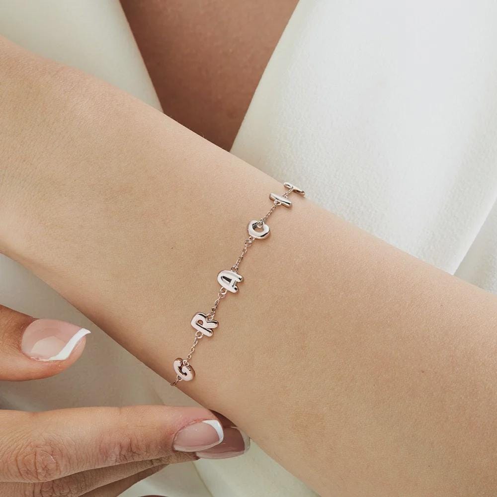 Custom 3D Bubble Letter Name Bracelet