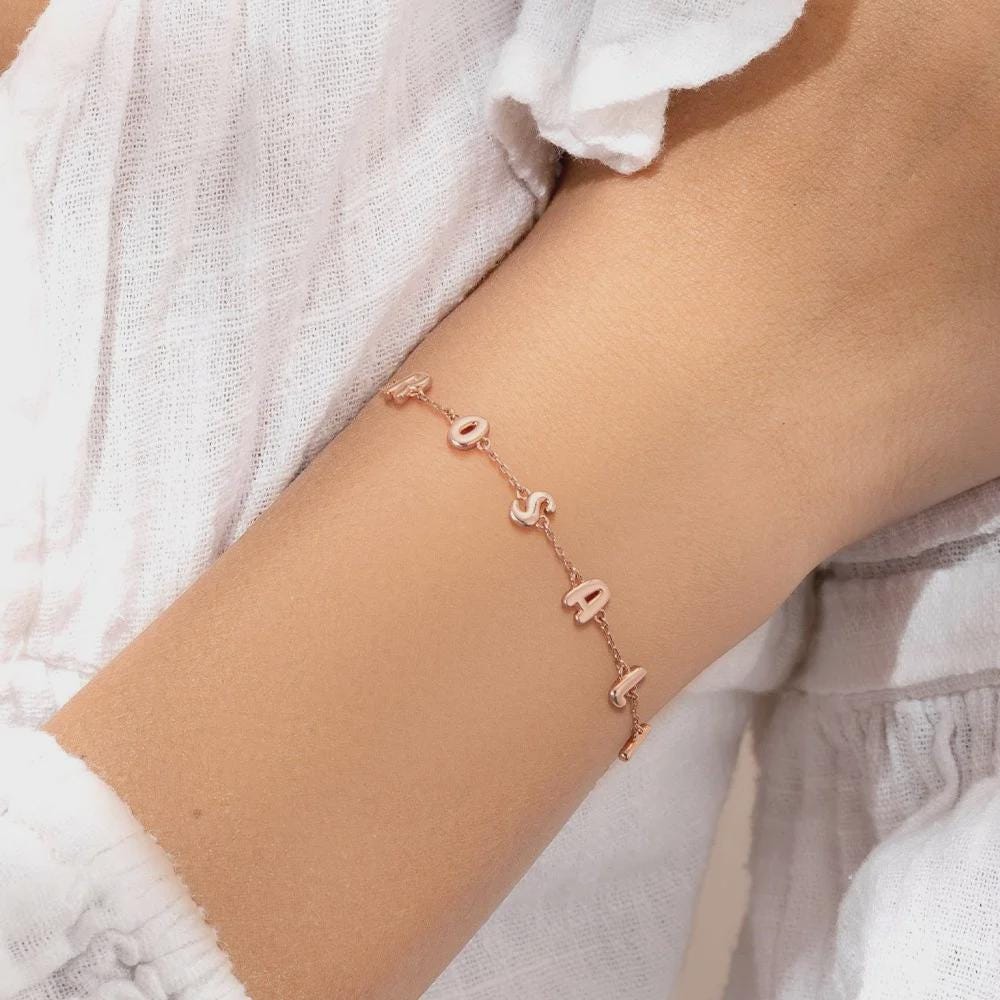 Custom 3D Bubble Letter Name Bracelet