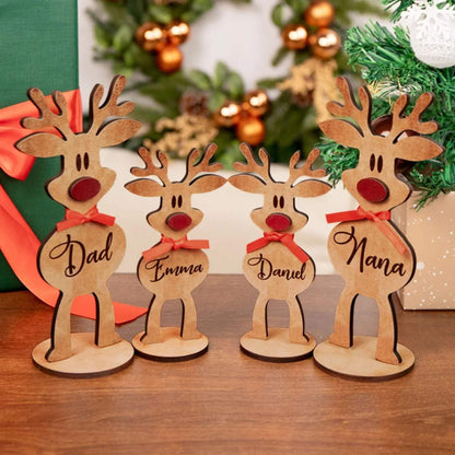 Personalized Freestanding Reindeer Family Christmas Decoration