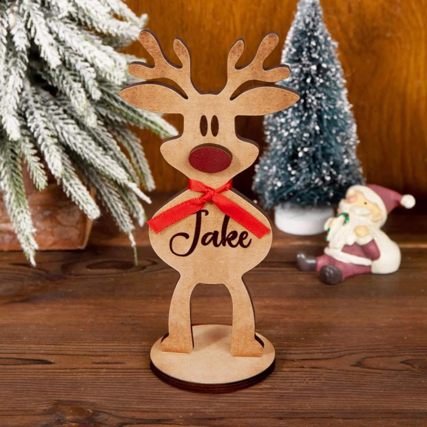 Personalized Freestanding Reindeer Family Christmas Decoration