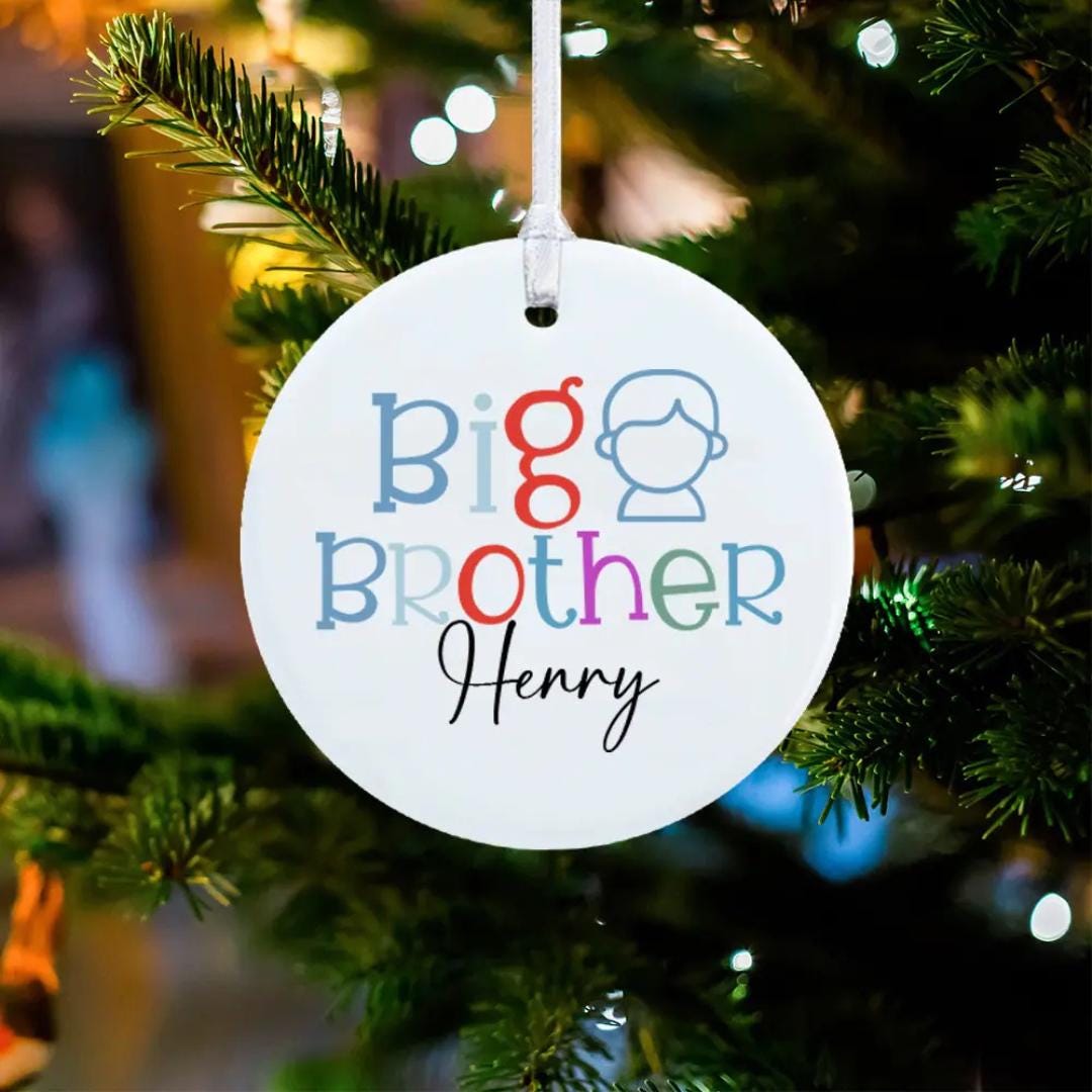 Weihnachtsbaumschmuck zum Aufhängen mit Foto für Geschwister, Ideen für personalisierte Weihnachtskugeln mit Foto, Weihnachtsdeko für die ganze Familie mit Foto