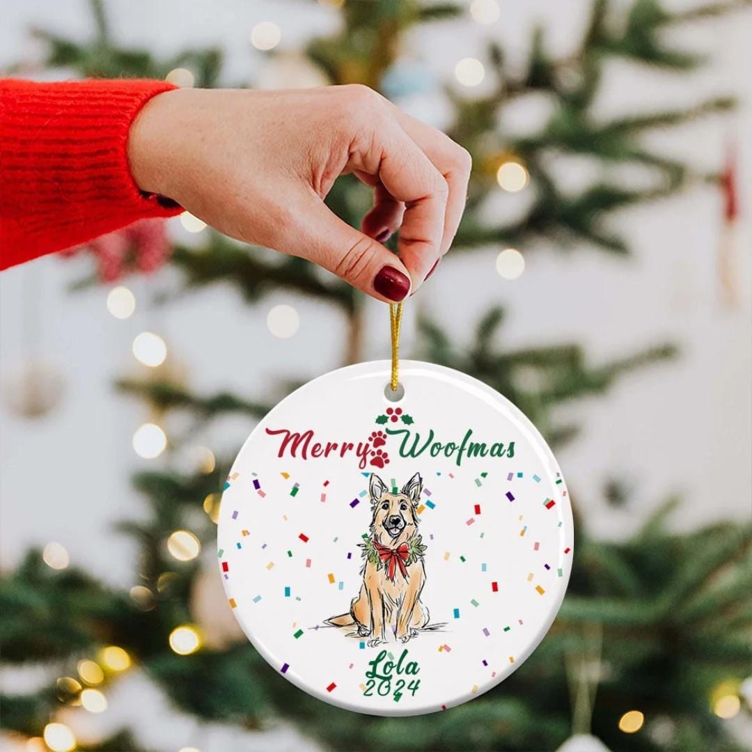 Custom Ornament with  Photo Merry Dogmas Tree Hanging