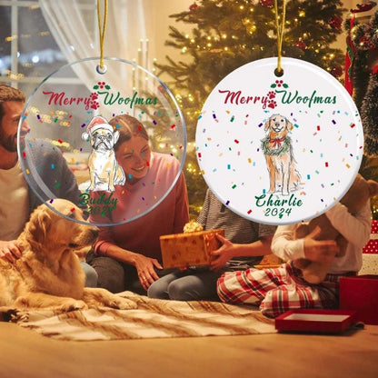 Custom Ornament with  Photo Merry Dogmas Tree Hanging