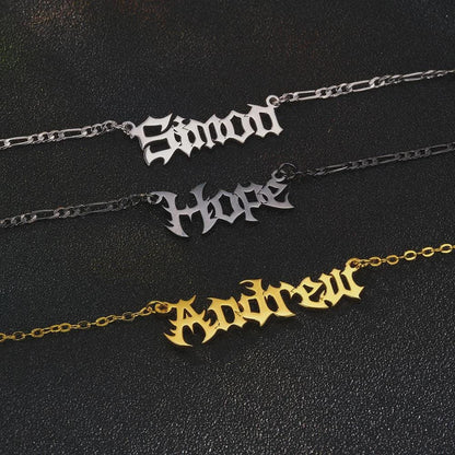 Personalized Gothic Name Necklace