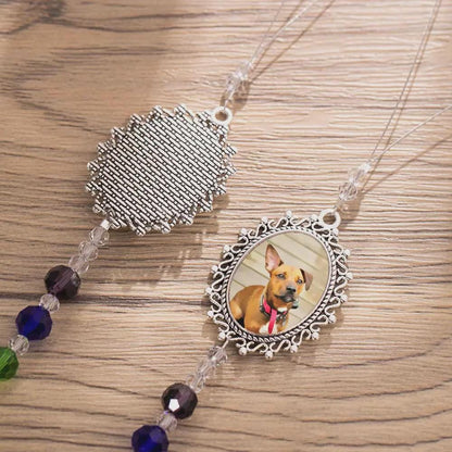 Pet Memorial Heart Suncatcher with Rainbow Bridge