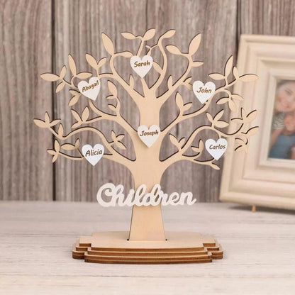Personalized 1-20 Names Wooden Family Tree with Custom Names