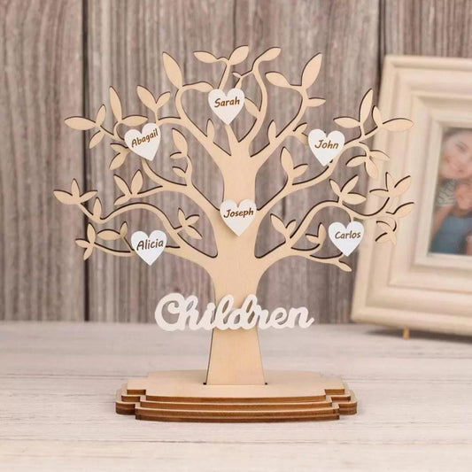 Personalized 1-20 Names Wooden Family Tree with Custom Names