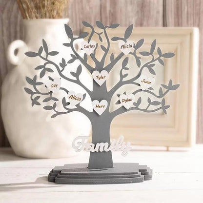 Personalized 1-20 Names Wooden Family Tree with Custom Names