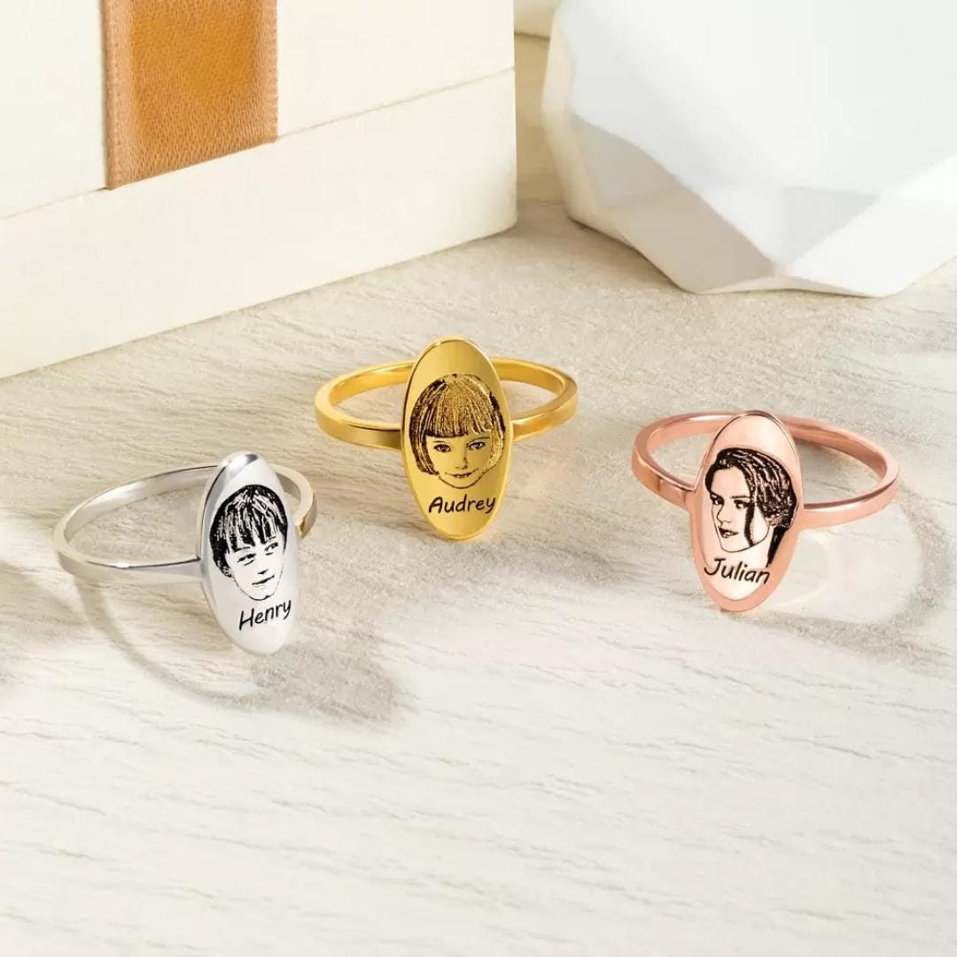 Custom Photo Portrait Signet Ring