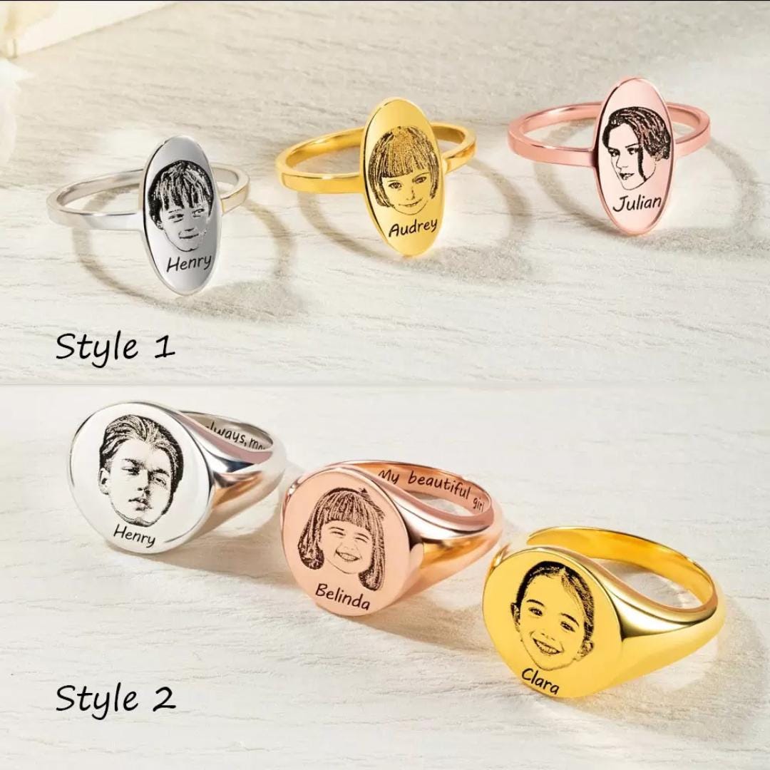 Custom Photo Portrait Signet Ring