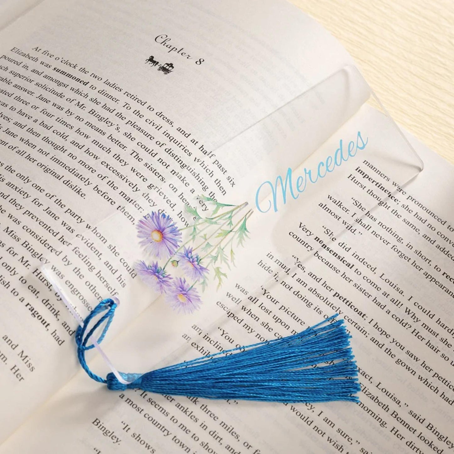 Personalized Birth Flower Bookmark with Tassel