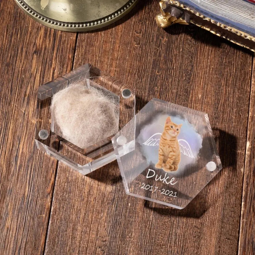 Pet Portrait Clear Fur Memorial Box