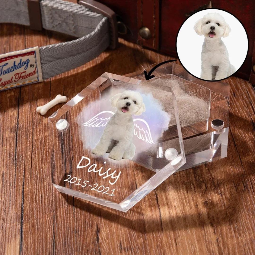 Pet Portrait Clear Fur Memorial Box