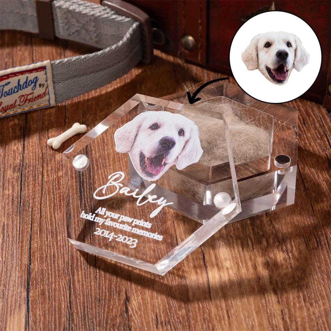 Pet Portrait Clear Fur Memorial Box