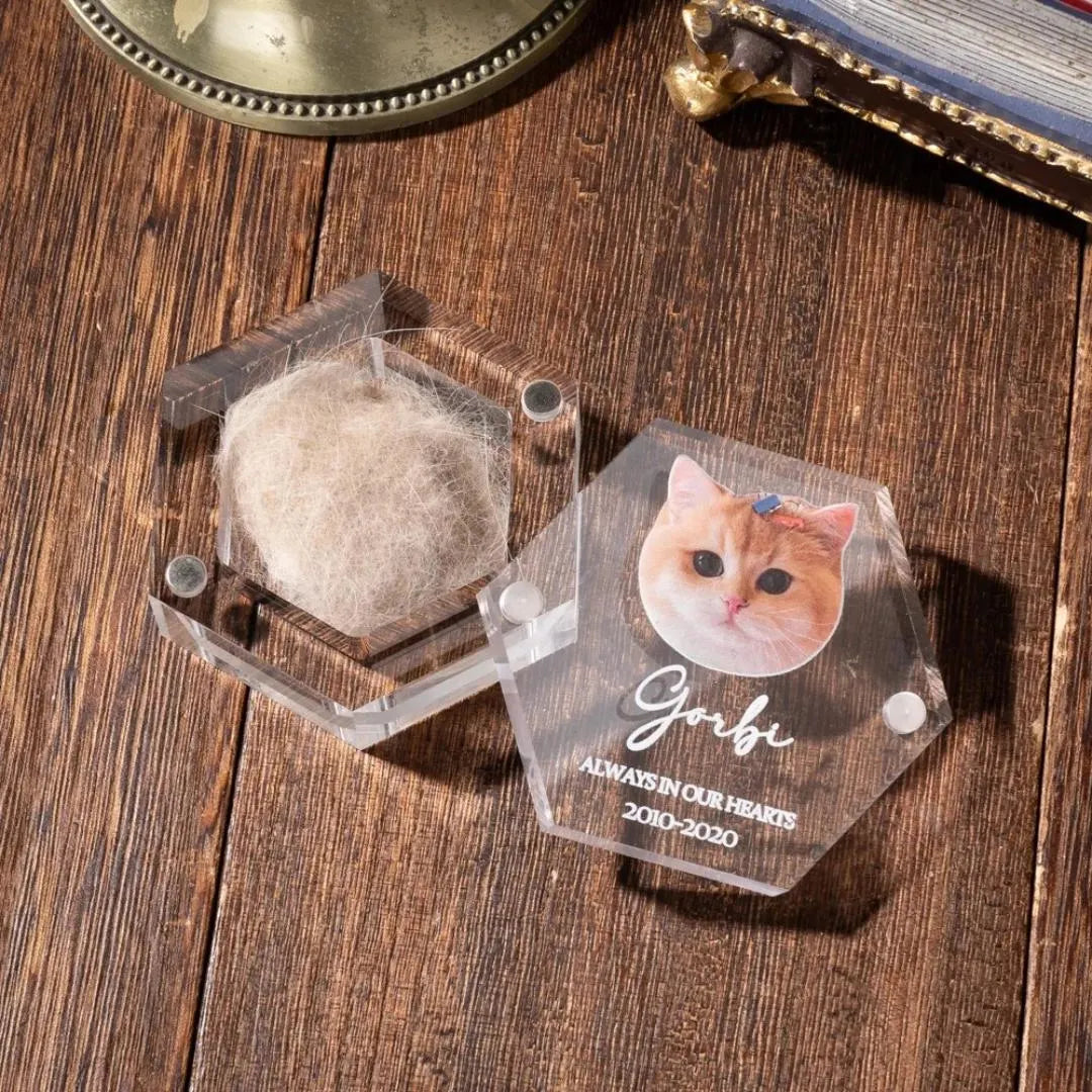 Pet Portrait Clear Fur Memorial Box