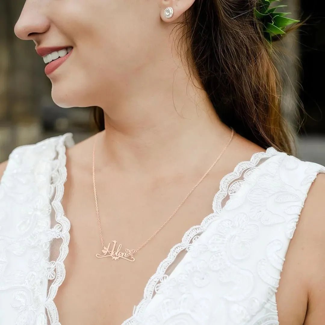Whimsy Birth Butterfly Necklace with Name