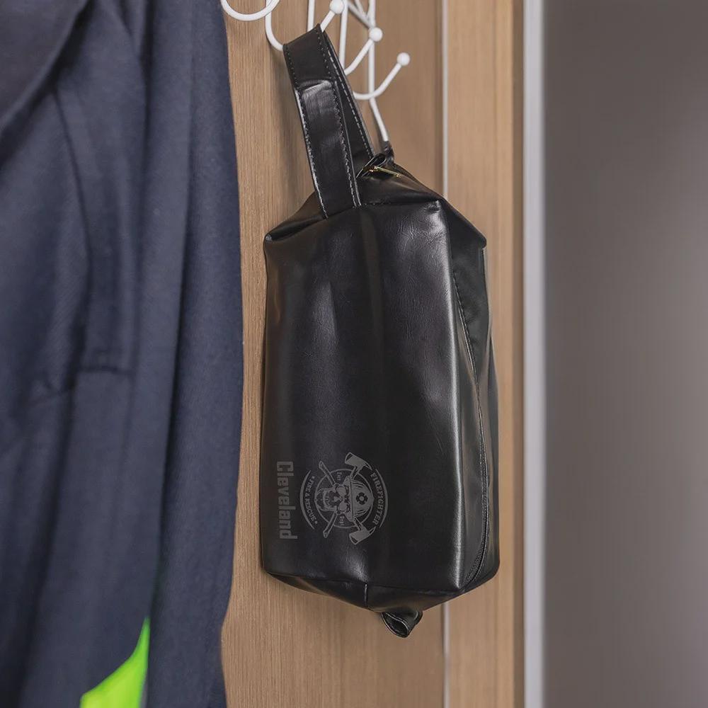 Personalized Firefighter Vegan Leather Toiletry Bag