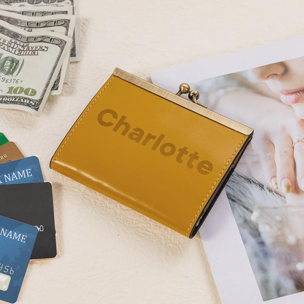 Custom Cowhide Leather Card Holder with Name