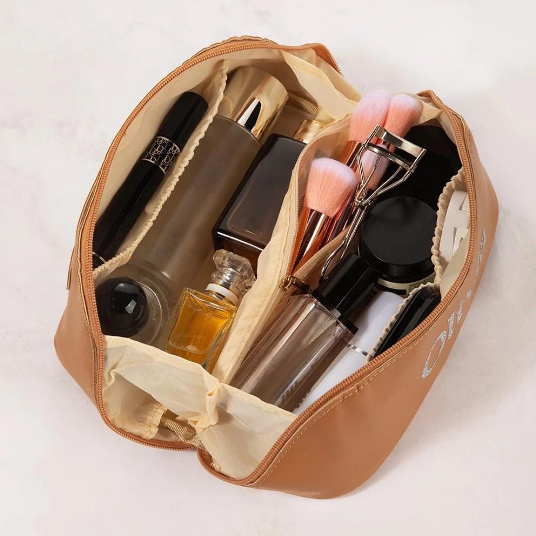 Custom Name Vegan Leather Toiletry Bag