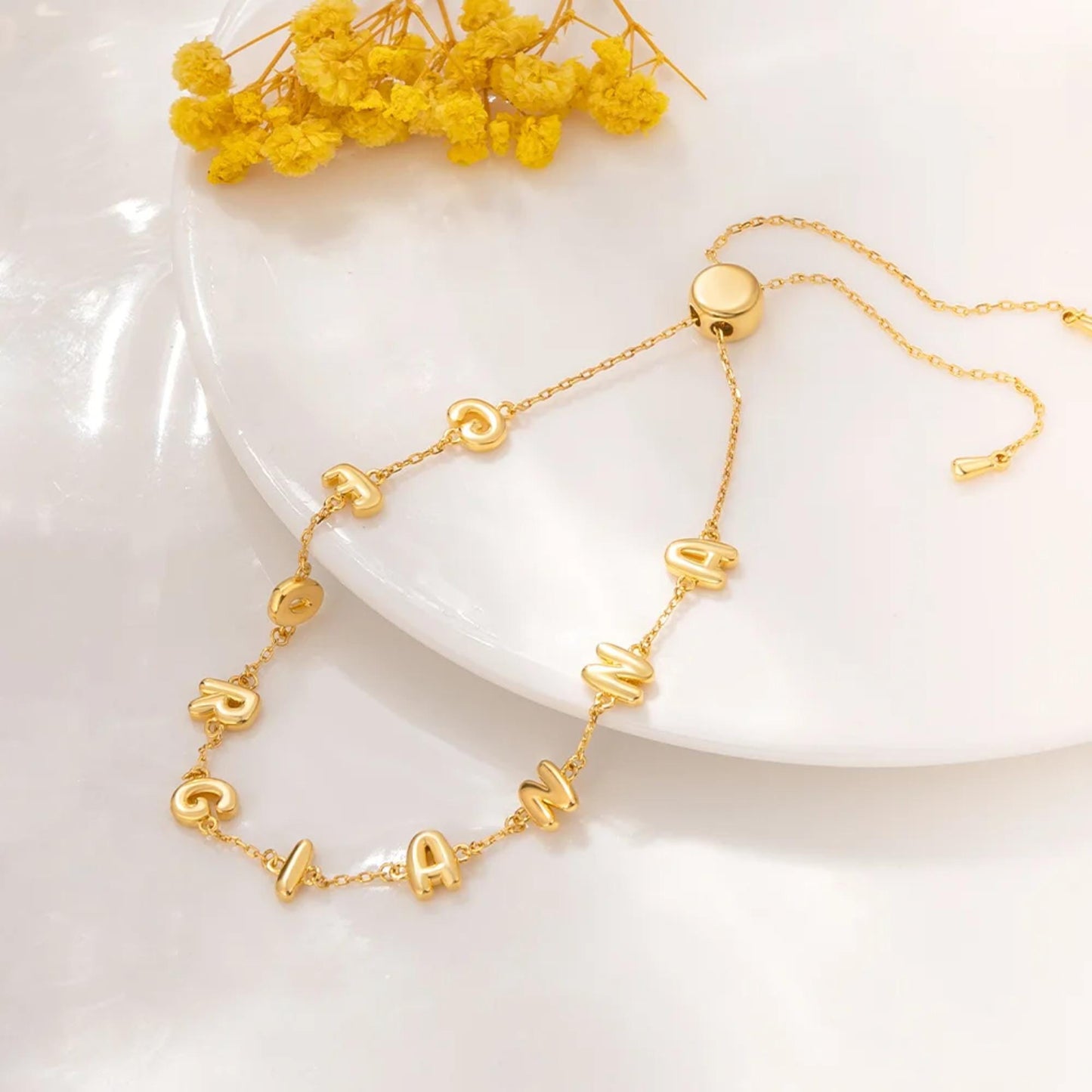 Custom 3D Bubble Letter Name Bracelet