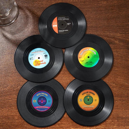 Custom Photo Mini Vinyl Record Coaster Set