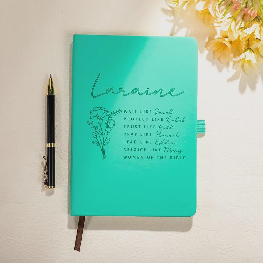 Personalized Bible Verse Notebook with Birth Flower
