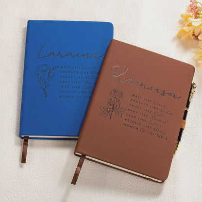 Personalized Bible Verse Notebook with Birth Flower