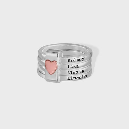 Custom Rustic Heart Stacking Rings