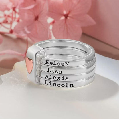 Custom Rustic Heart Stacking Rings