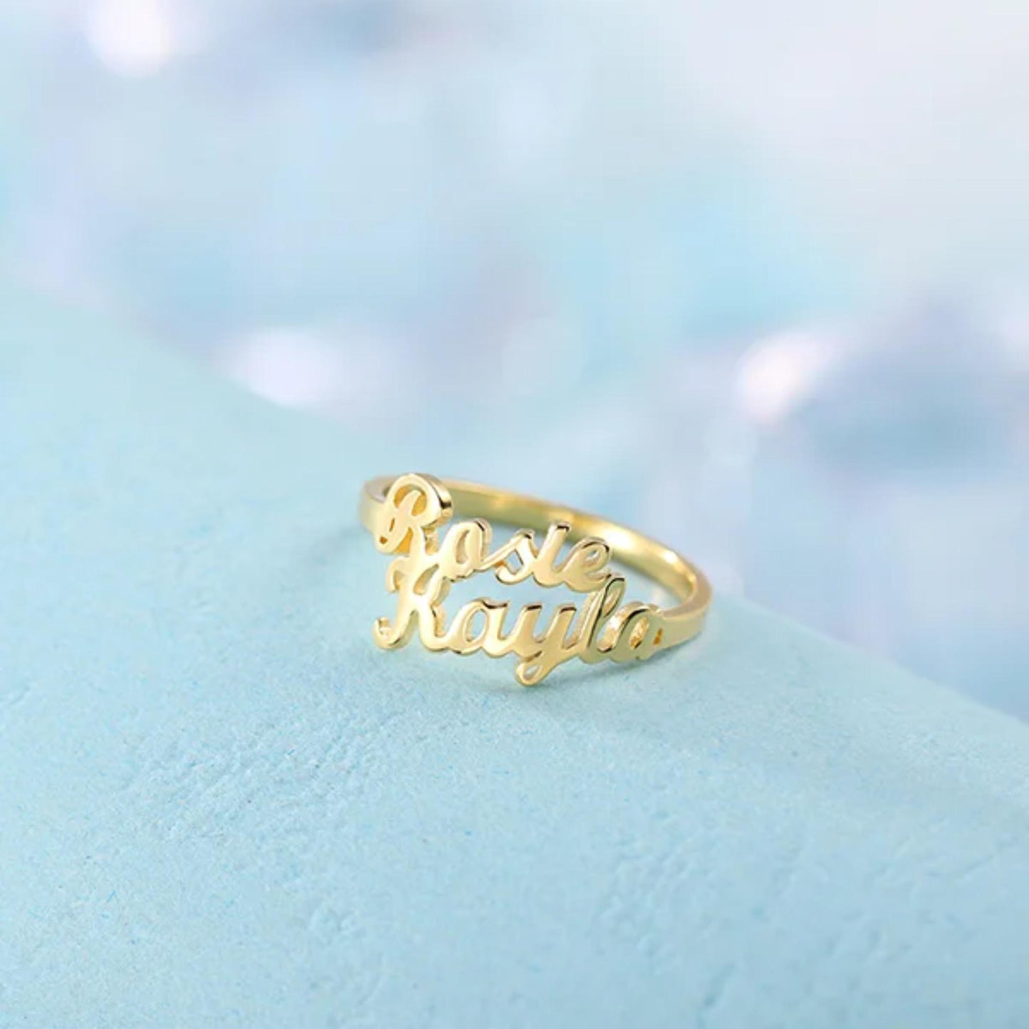 Personalized Double Name Ring