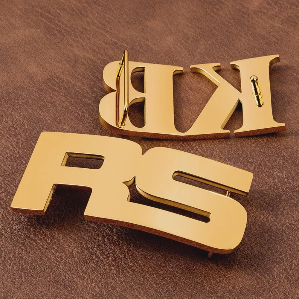 Custom Stainless Steel Belt Buckle with Initials