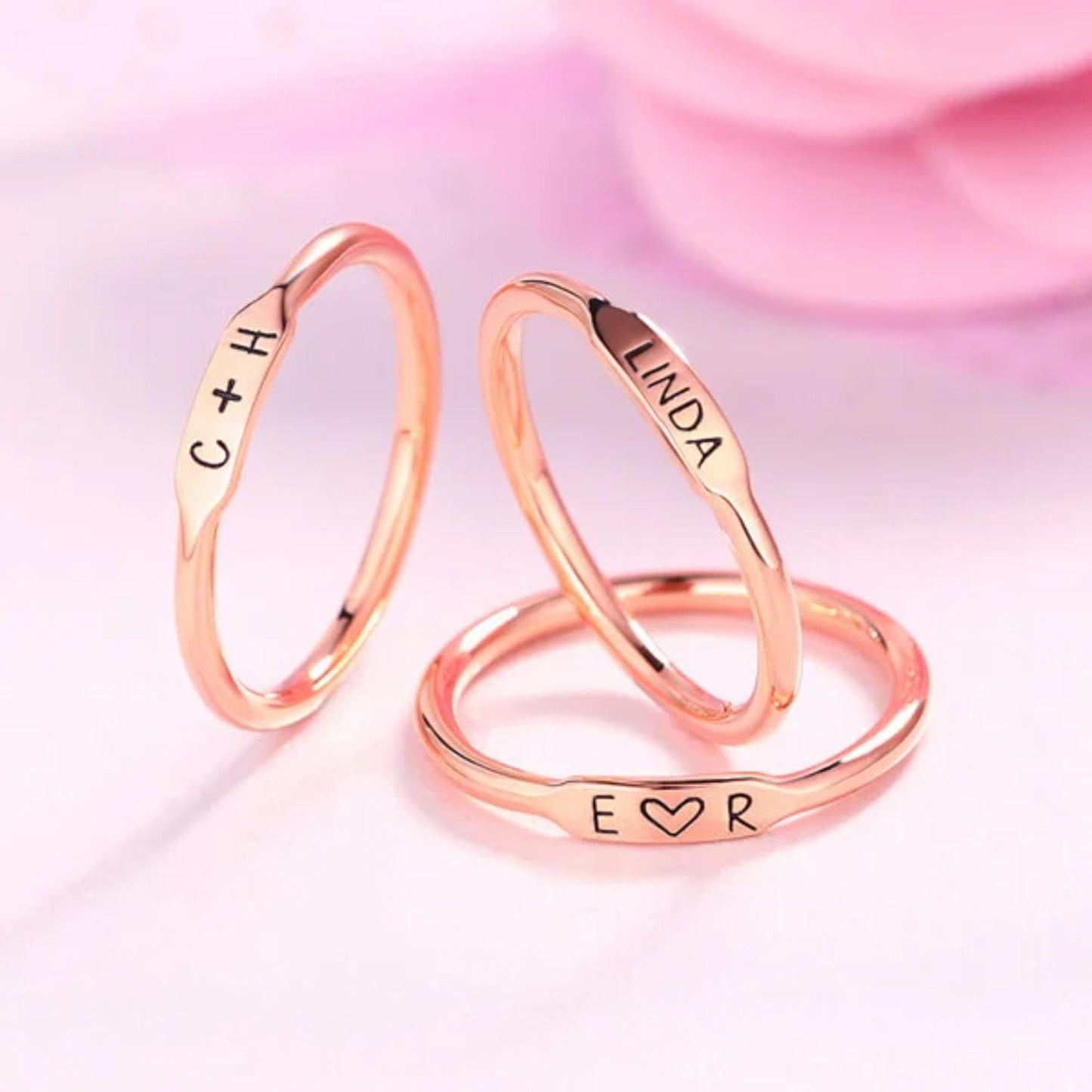 Custom Engraved Name Stackable Bar Ring
