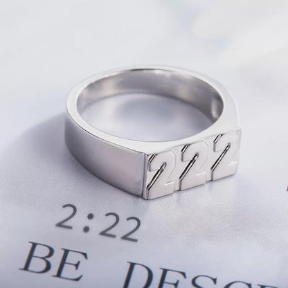 Custom Signet Ring with Name, Angel Number or Year