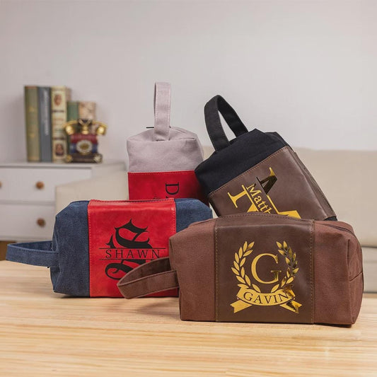 Custom Men’s Toiletry Bag with Name & Initial