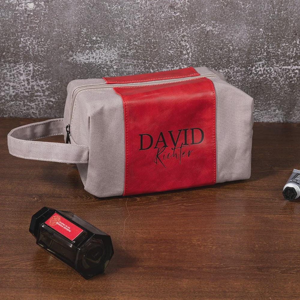 Custom Men’s Toiletry Bag with Name & Initial