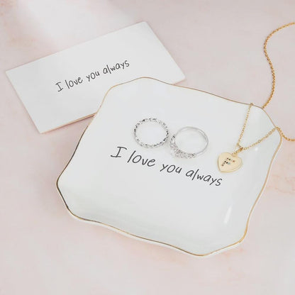 Custom Ceramic Jewelry Dish with Text or Handwriting Photo