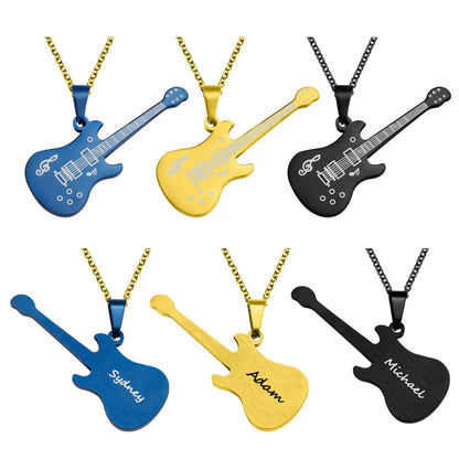 Personalized Electric Guitar Necklace