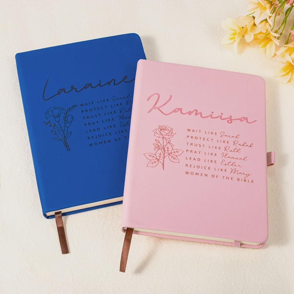 Personalized Bible Verse Notebook with Birth Flower