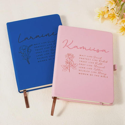 Personalized Bible Verse Notebook with Birth Flower