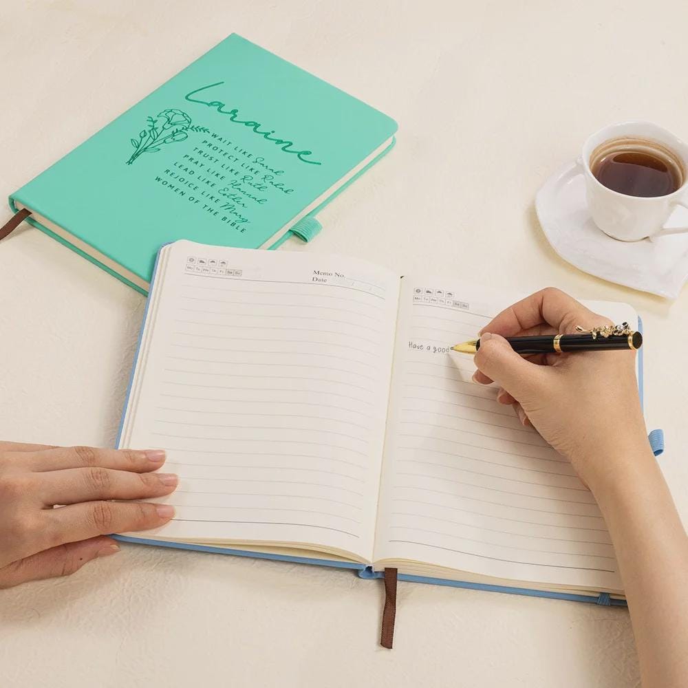 Personalized Bible Verse Notebook with Birth Flower