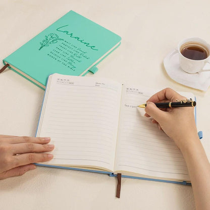 Personalized Bible Verse Notebook with Birth Flower