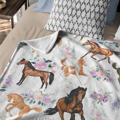 Custom Floral Horse Blanket with Name