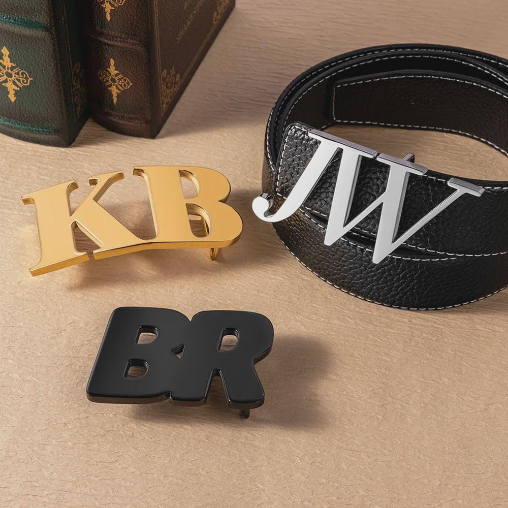 Custom Stainless Steel Belt Buckle with Initials