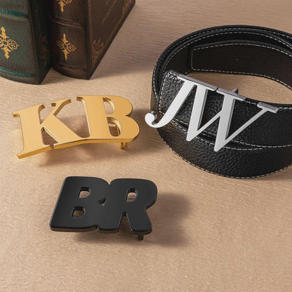 Custom Stainless Steel Belt Buckle with Initials