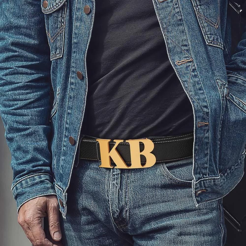 Custom Stainless Steel Belt Buckle with Initials