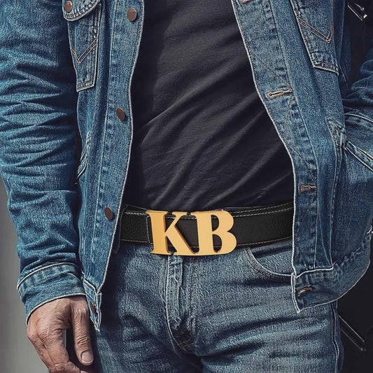 Custom Stainless Steel Belt Buckle with Initials